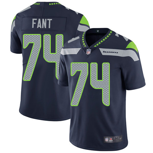 Seattle Seahawks Limited Navy Blue Men George Fant Home Jersey NFL Football 74 Vapor Untouchable